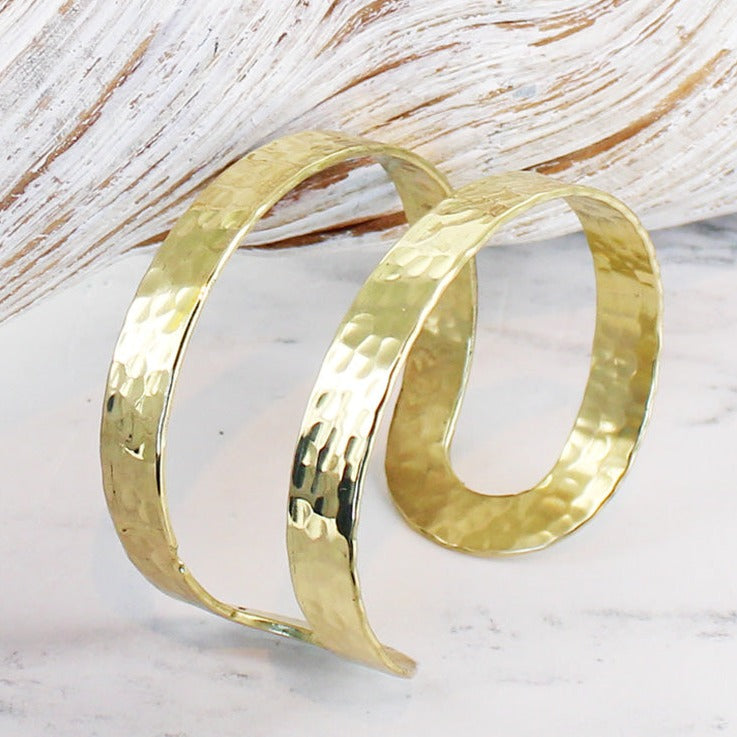 Gold Metal Double Cuff - The Nancy Smillie Shop - Art, Jewellery & Designer Gifts Glasgow