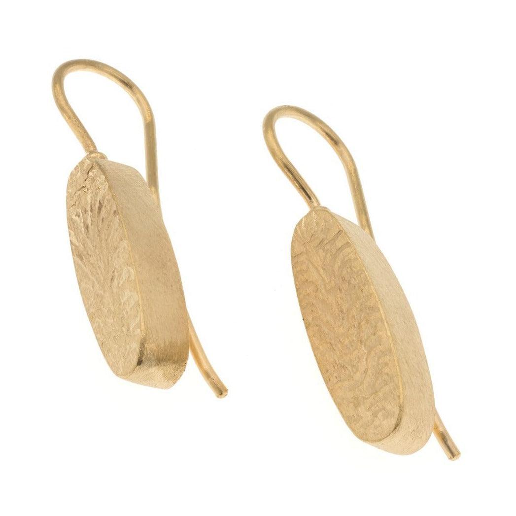 Gold Oval Earrings - The Nancy Smillie Shop - Art, Jewellery & Designer Gifts Glasgow