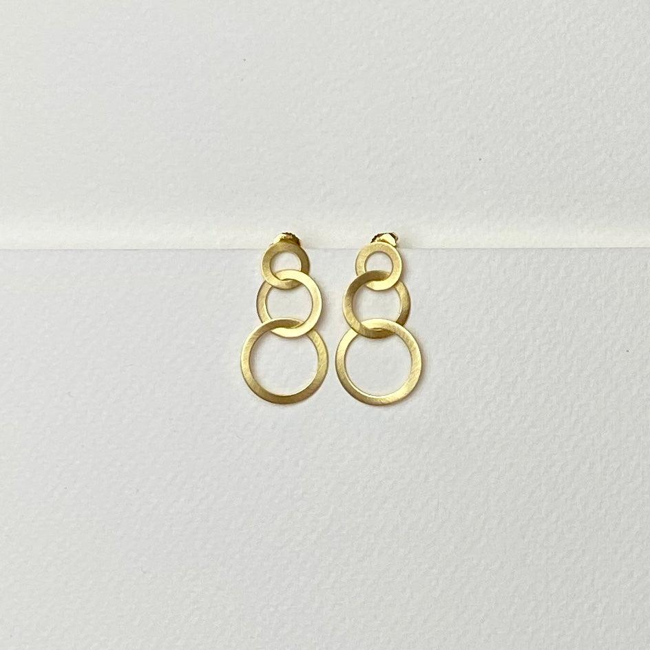 Gold Plated Circles Earrings - The Nancy Smillie Shop - Art, Jewellery & Designer Gifts Glasgow