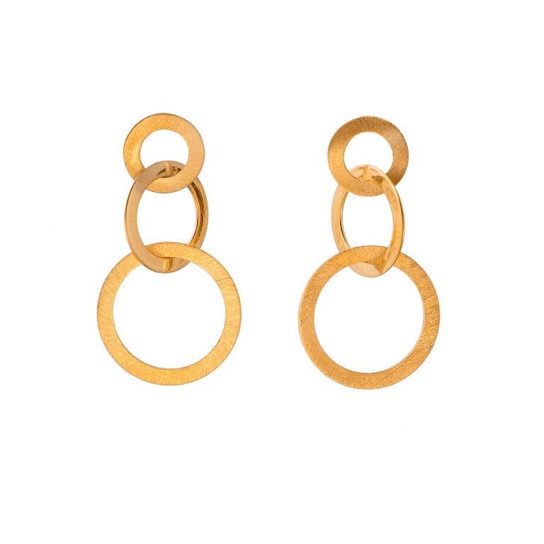 Gold Plated Circles Earrings - The Nancy Smillie Shop - Art, Jewellery & Designer Gifts Glasgow