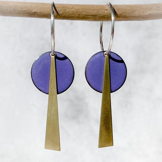 Grape Purple Geometric Earrings - The Nancy Smillie Shop - Art, Jewellery & Designer Gifts Glasgow