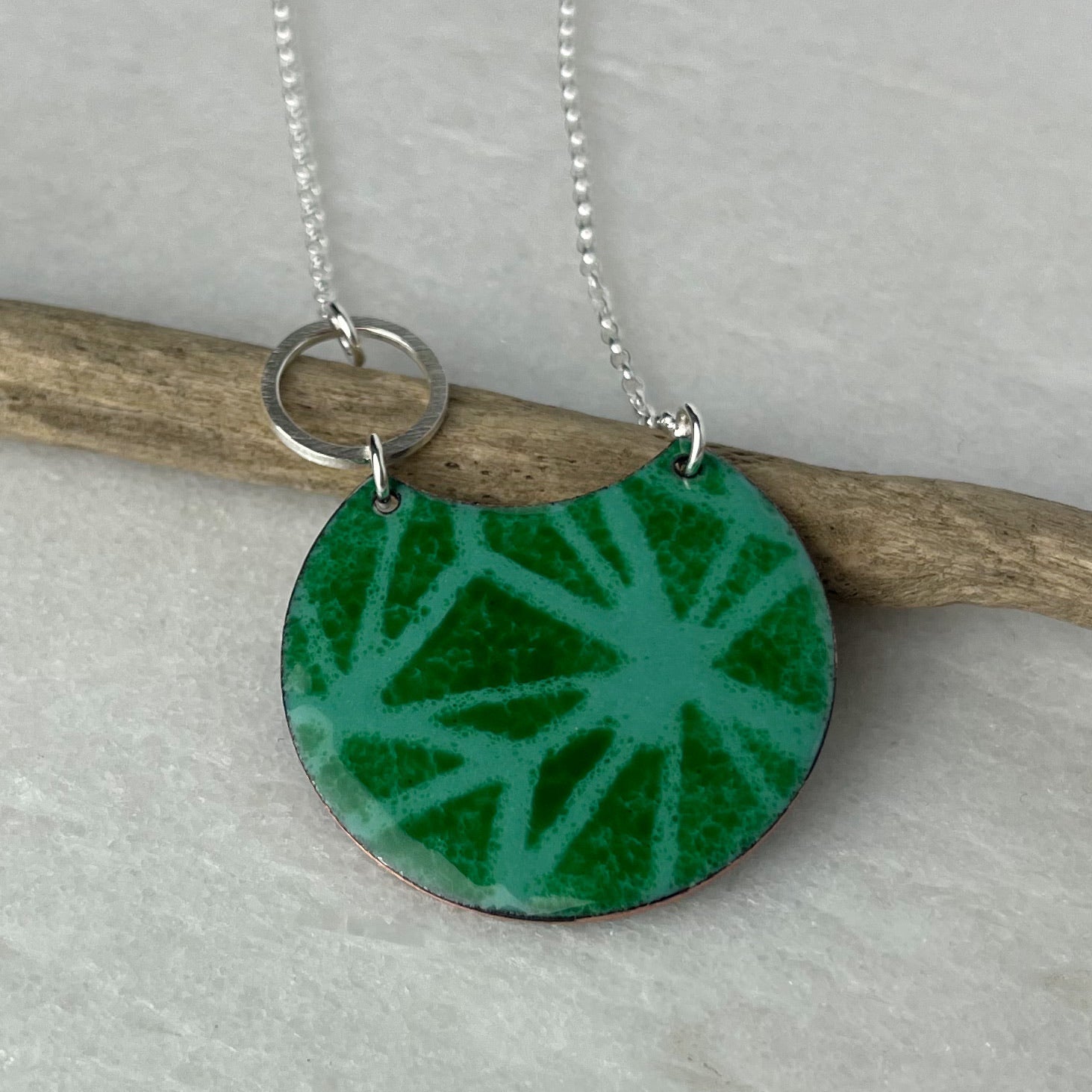 Grass Green Geometric Necklace - The Nancy Smillie Shop - Art, Jewellery & Designer Gifts Glasgow