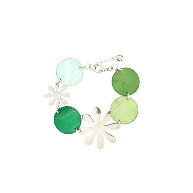 Green Flower Bracelet - The Nancy Smillie Shop - Art, Jewellery & Designer Gifts Glasgow