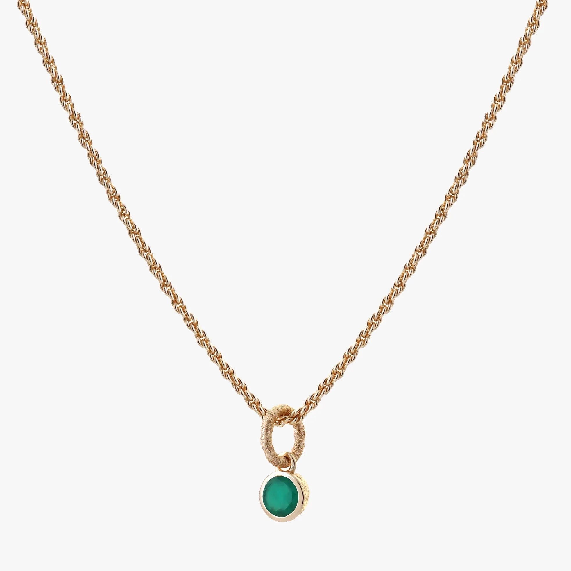 Green Onyx Birthstone Necklace Gold - The Nancy Smillie Shop - Art, Jewellery & Designer Gifts Glasgow