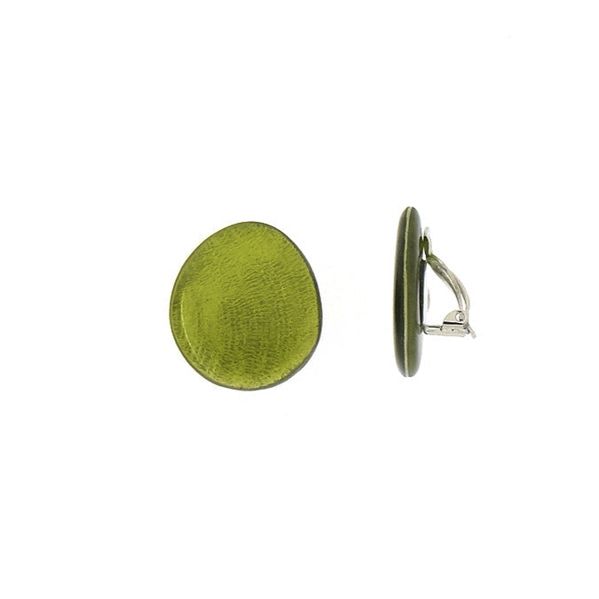 Green Round Clip-ons - The Nancy Smillie Shop - Art, Jewellery & Designer Gifts Glasgow