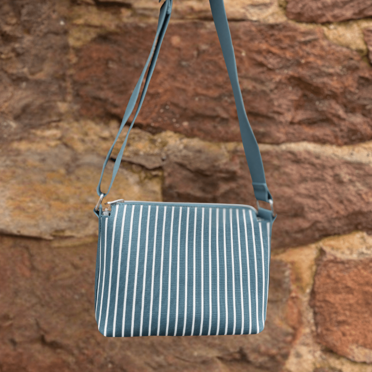 Green Stripe Weave Messenger Bag - The Nancy Smillie Shop - Art, Jewellery & Designer Gifts Glasgow