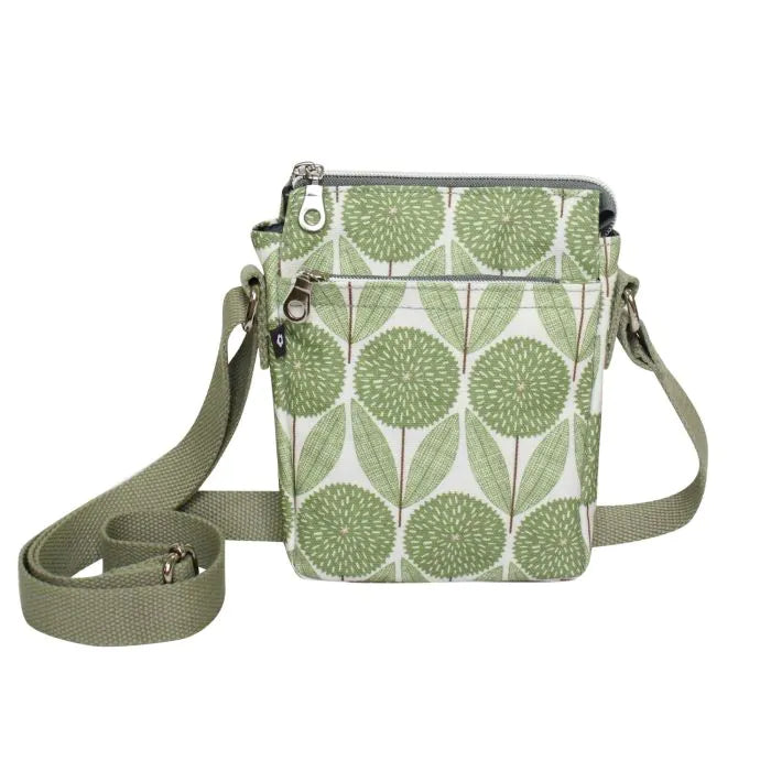 green flower crossbody phone pouch | The Nancy Smillie Shop - Art, Jewellery & Designer Gifts Glasgow Scotland