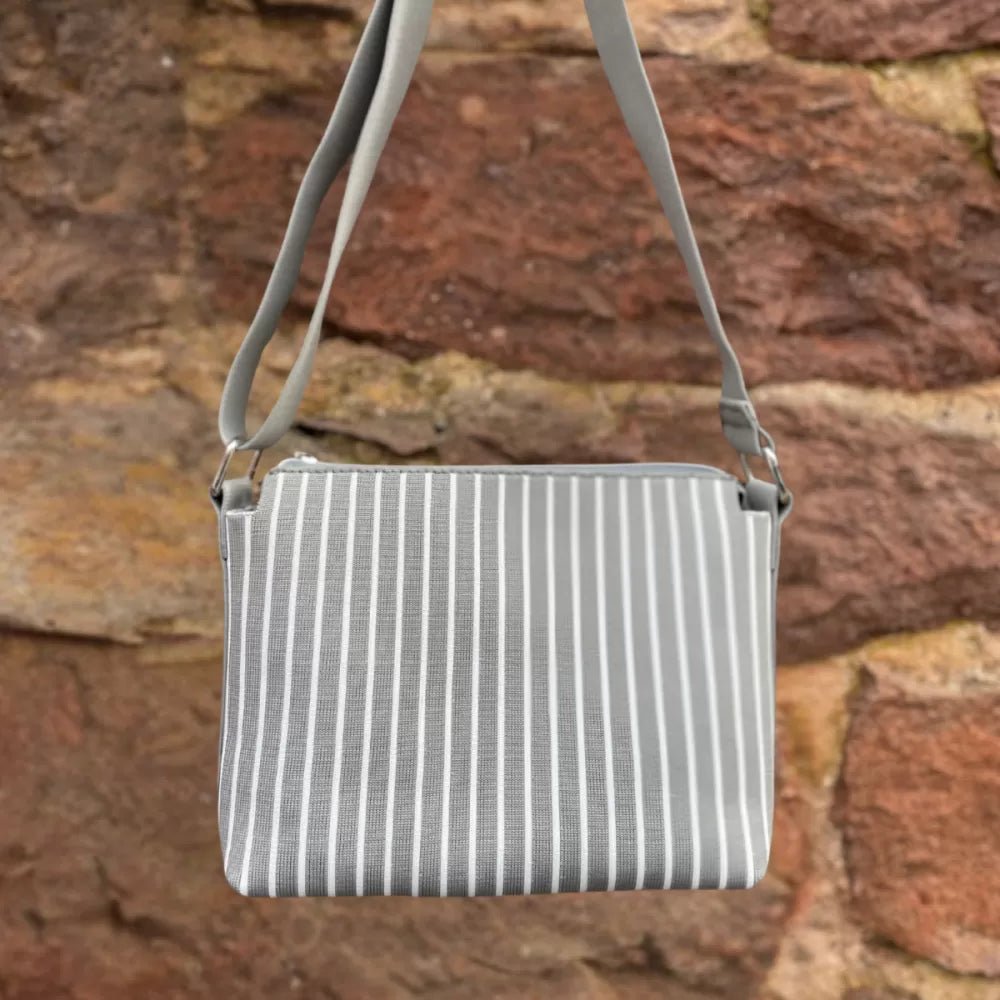 Grey Stripe Weave Messenger Bag - The Nancy Smillie Shop - Art, Jewellery & Designer Gifts Glasgow