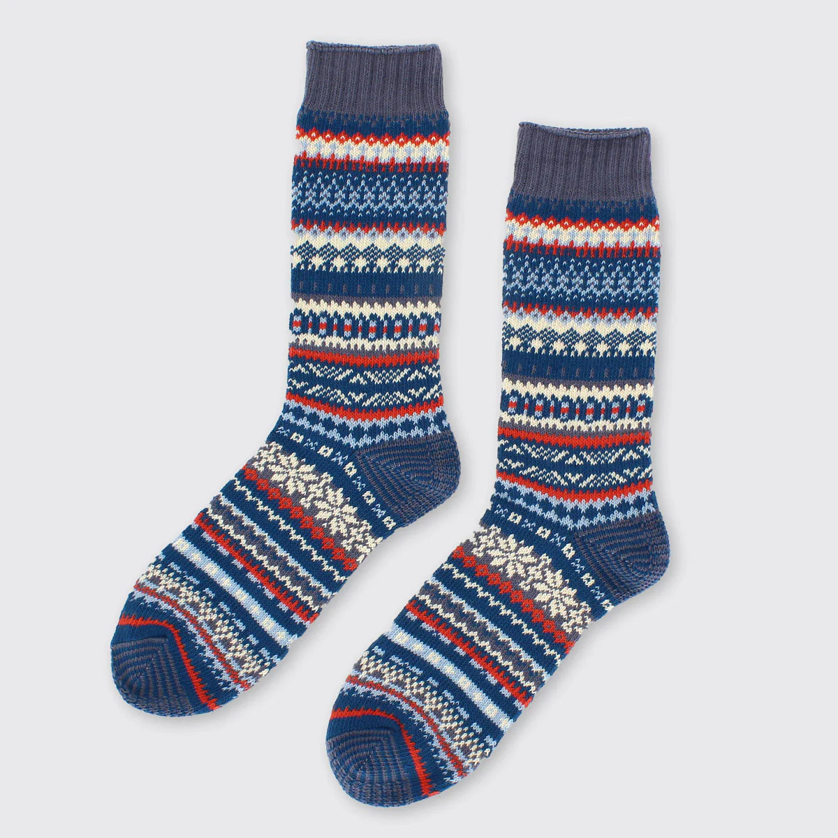 Navy Men's Fairisle  Socks