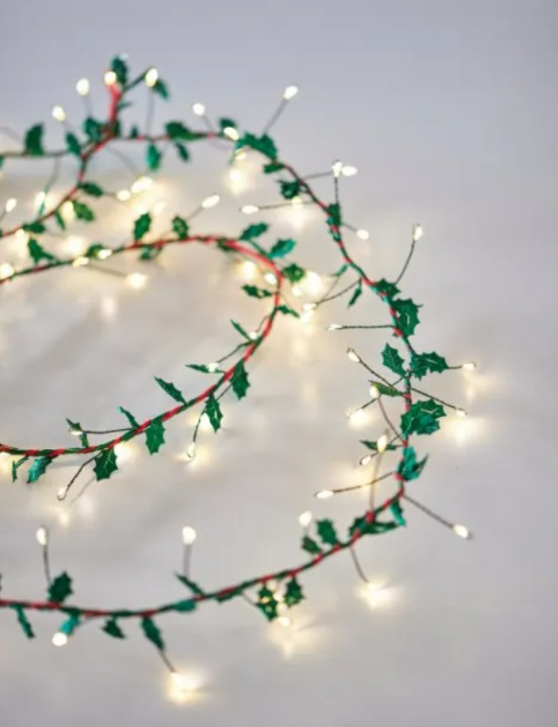 Holly Twine Lights | The Nancy Smillie Shop - Art, Jewellery & Designer Gifts Glasgow Scotland