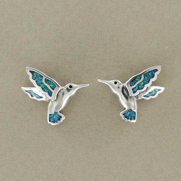 Hummingbird Silver Opal Studs - The Nancy Smillie Shop - Art, Jewellery & Designer Gifts Glasgow