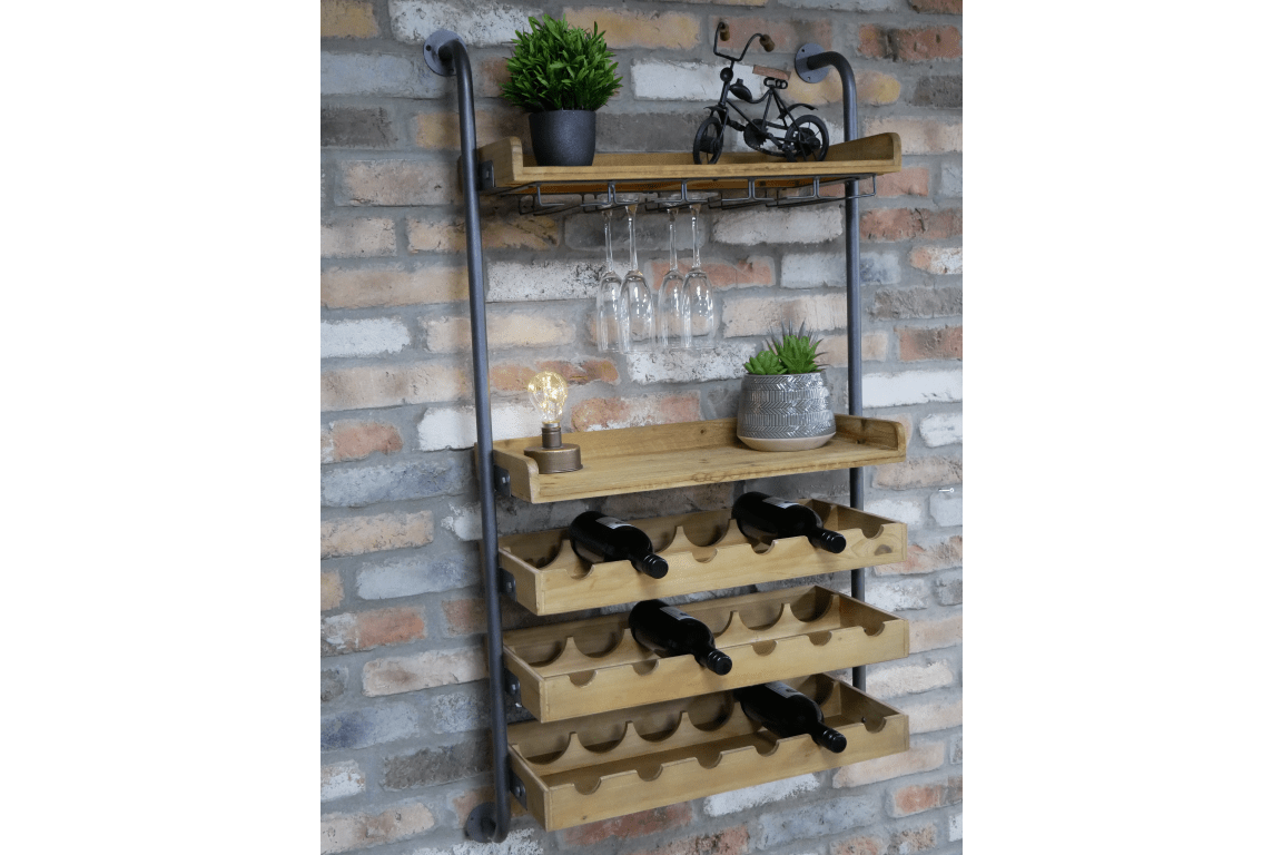 Industrial Wall Wine Unit - The Nancy Smillie Shop - Art, Jewellery & Designer Gifts Glasgow