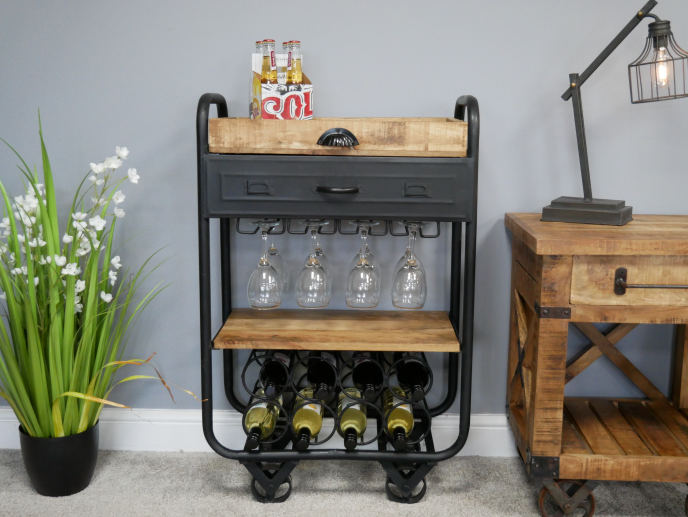 Industrial Wine Trolley - The Nancy Smillie Shop - Art, Jewellery & Designer Gifts Glasgow