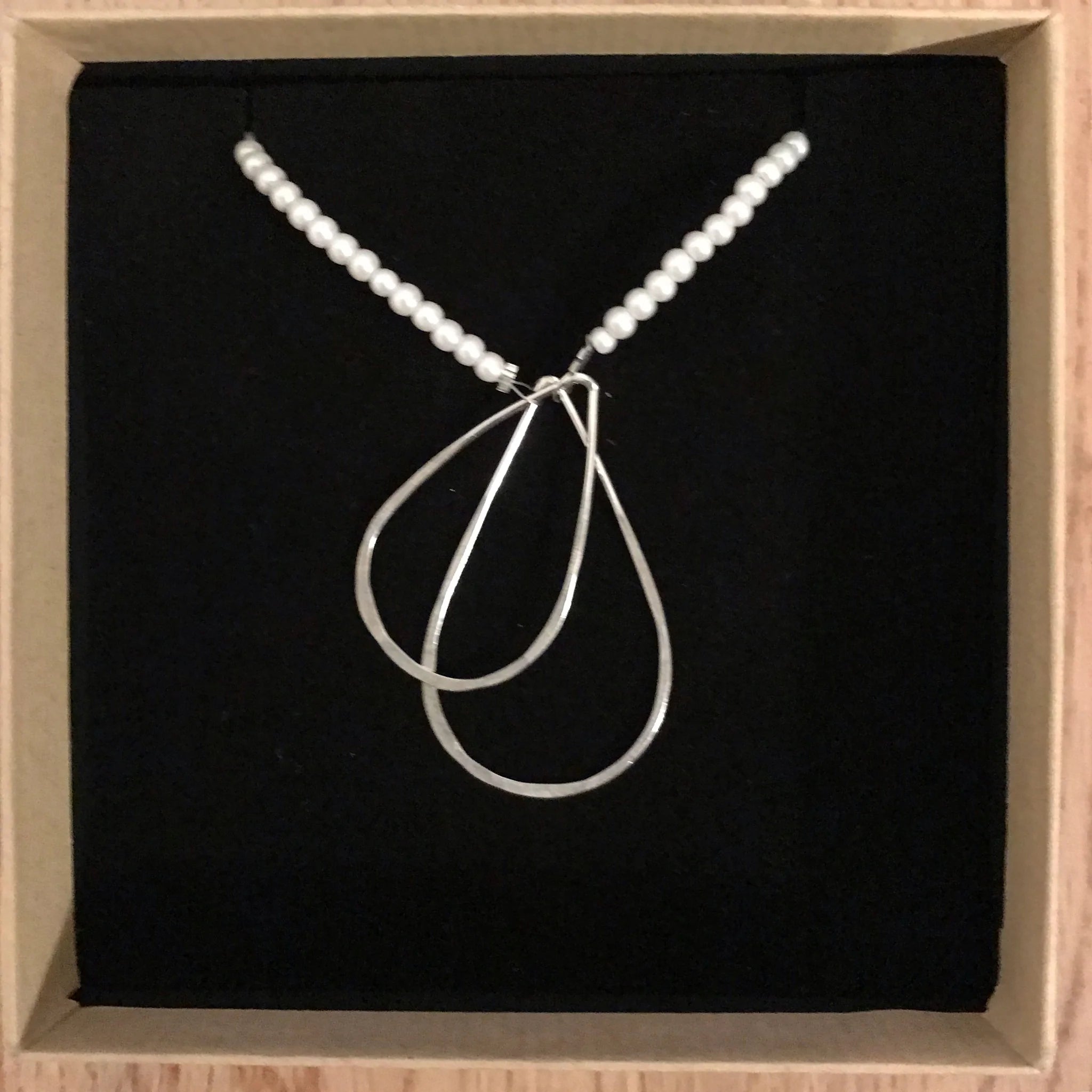 Kinetic Teardrop & Pearl Necklace - The Nancy Smillie Shop - Art, Jewellery & Designer Gifts Glasgow