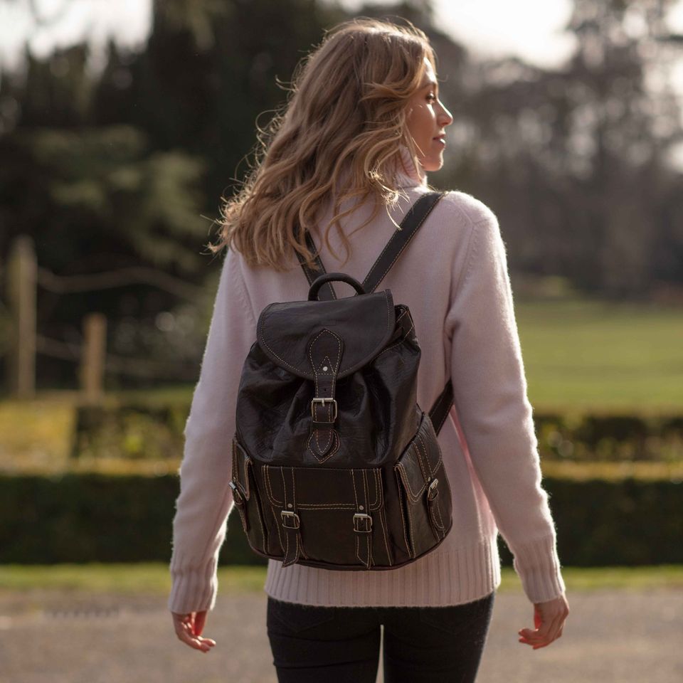 Large Dark Brown Leather Rucksack - The Nancy Smillie Shop - Art, Jewellery & Designer Gifts Glasgow