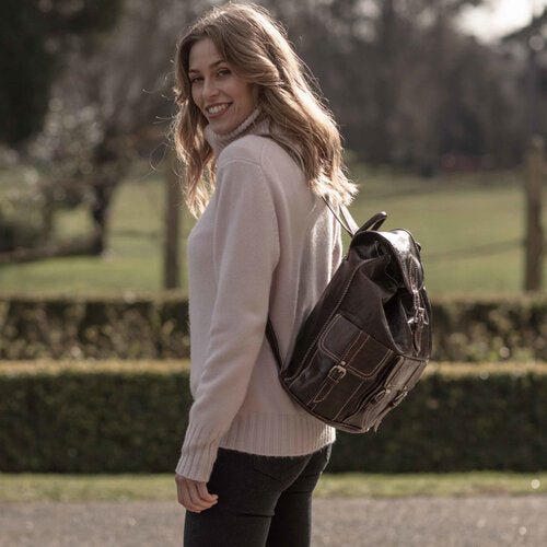 Large Dark Brown Leather Rucksack - The Nancy Smillie Shop - Art, Jewellery & Designer Gifts Glasgow