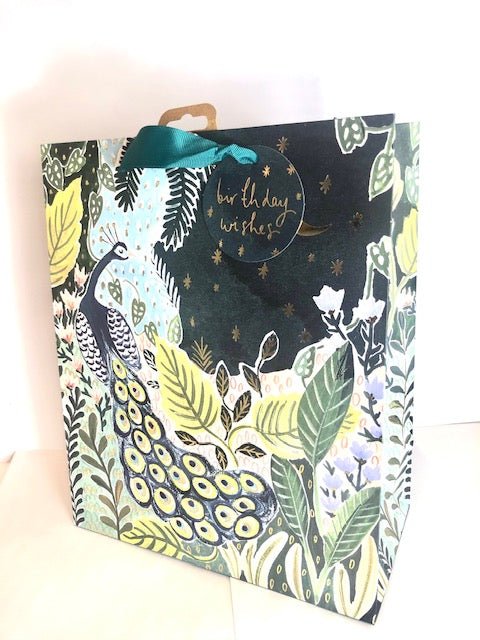 Large Peacock Gift Bag - The Nancy Smillie Shop - Art, Jewellery & Designer Gifts Glasgow