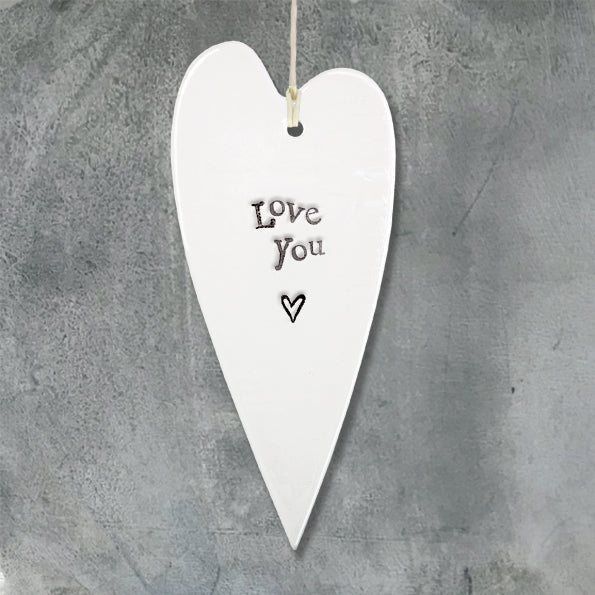 "Love You" Porcelain Heart - The Nancy Smillie Shop - Art, Jewellery & Designer Gifts Glasgow