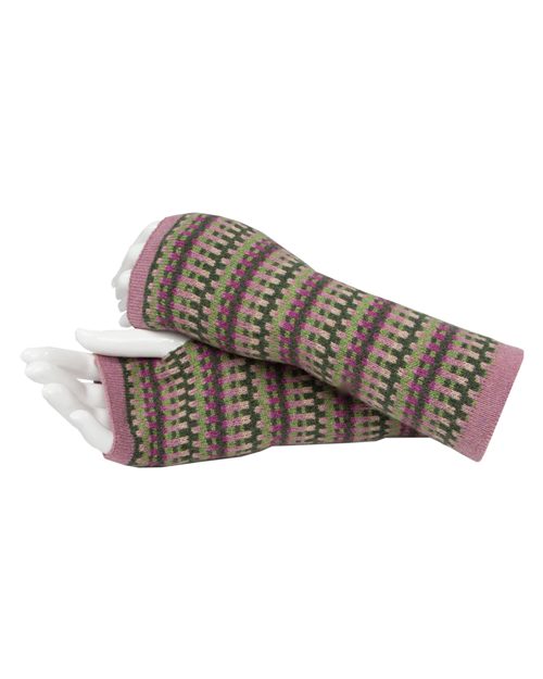 Magenta & Green Geo Wrist Warmers - The Nancy Smillie Shop - Art, Jewellery & Designer Gifts Glasgow