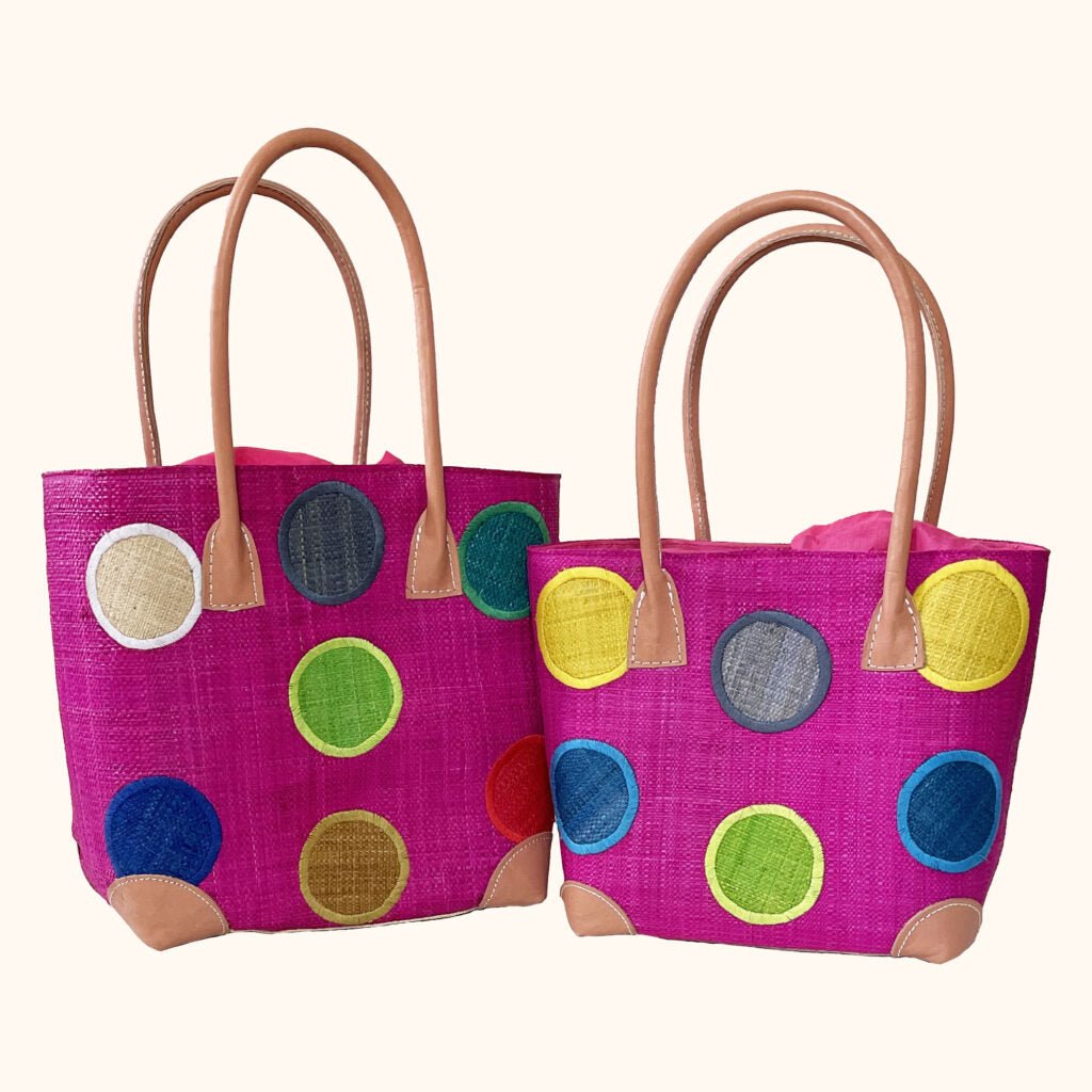 Medium Circles Bag Hot Pink - The Nancy Smillie Shop - Art, Jewellery & Designer Gifts Glasgow