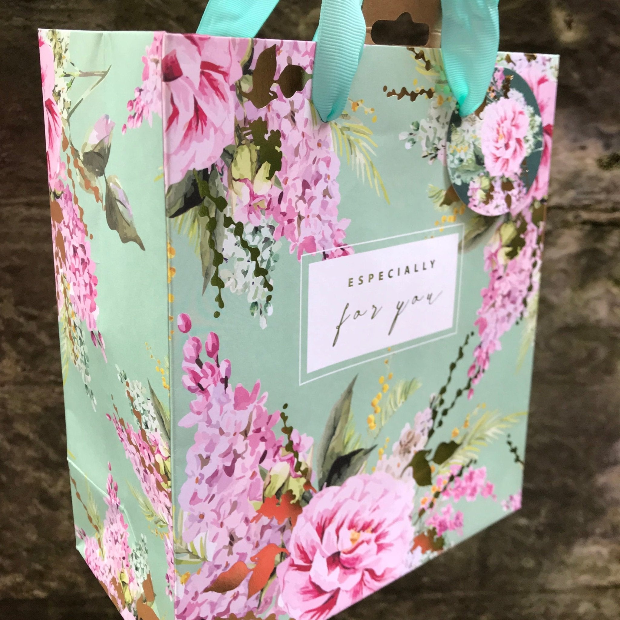 Medium Peonies/Foxglove Gift Bag - The Nancy Smillie Shop - Art, Jewellery & Designer Gifts Glasgow