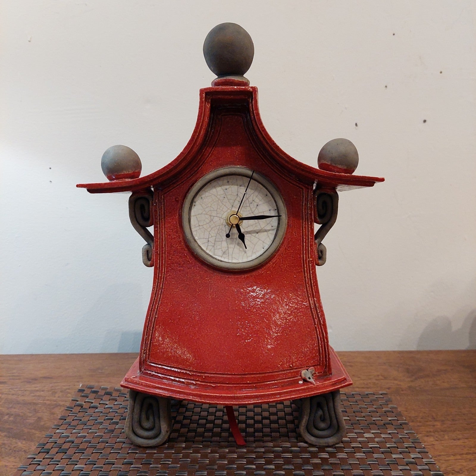 Medium Red Clock - The Nancy Smillie Shop - Art, Jewellery & Designer Gifts Glasgow