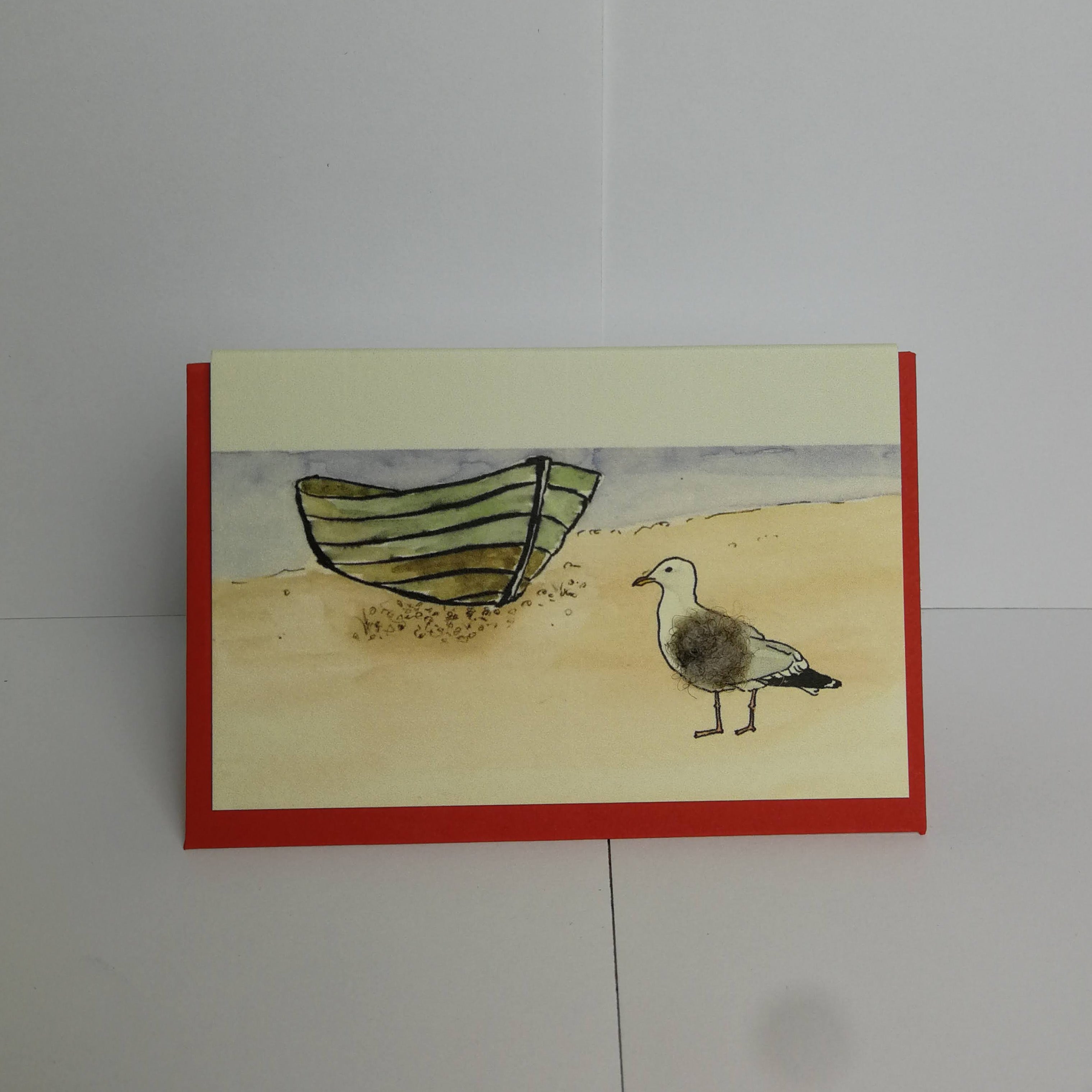 Mini Seagull And Boat Card - The Nancy Smillie Shop - Art, Jewellery & Designer Gifts Glasgow