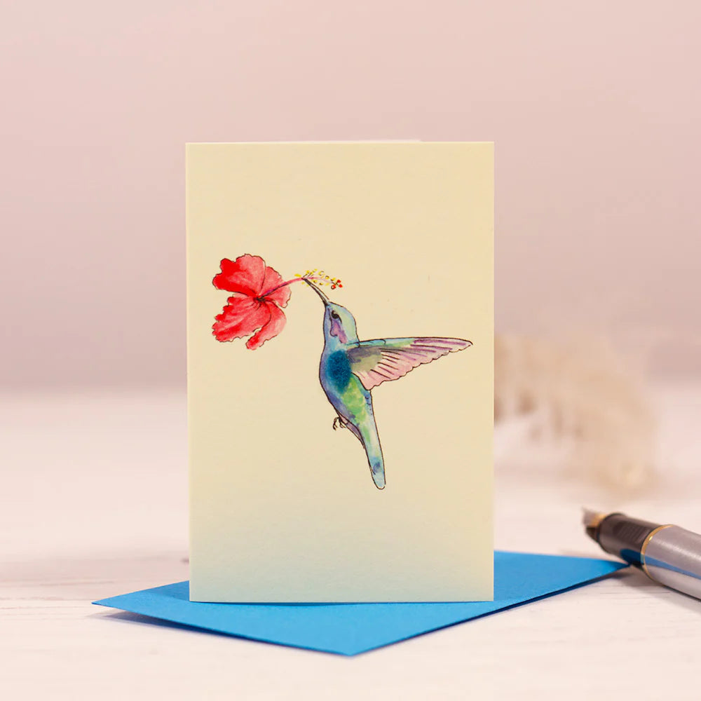 mini hummingbird card