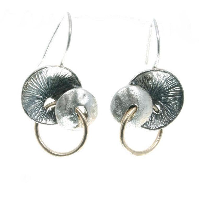 Mixed Metals Disc Earrings - The Nancy Smillie Shop - Art, Jewellery & Designer Gifts Glasgow