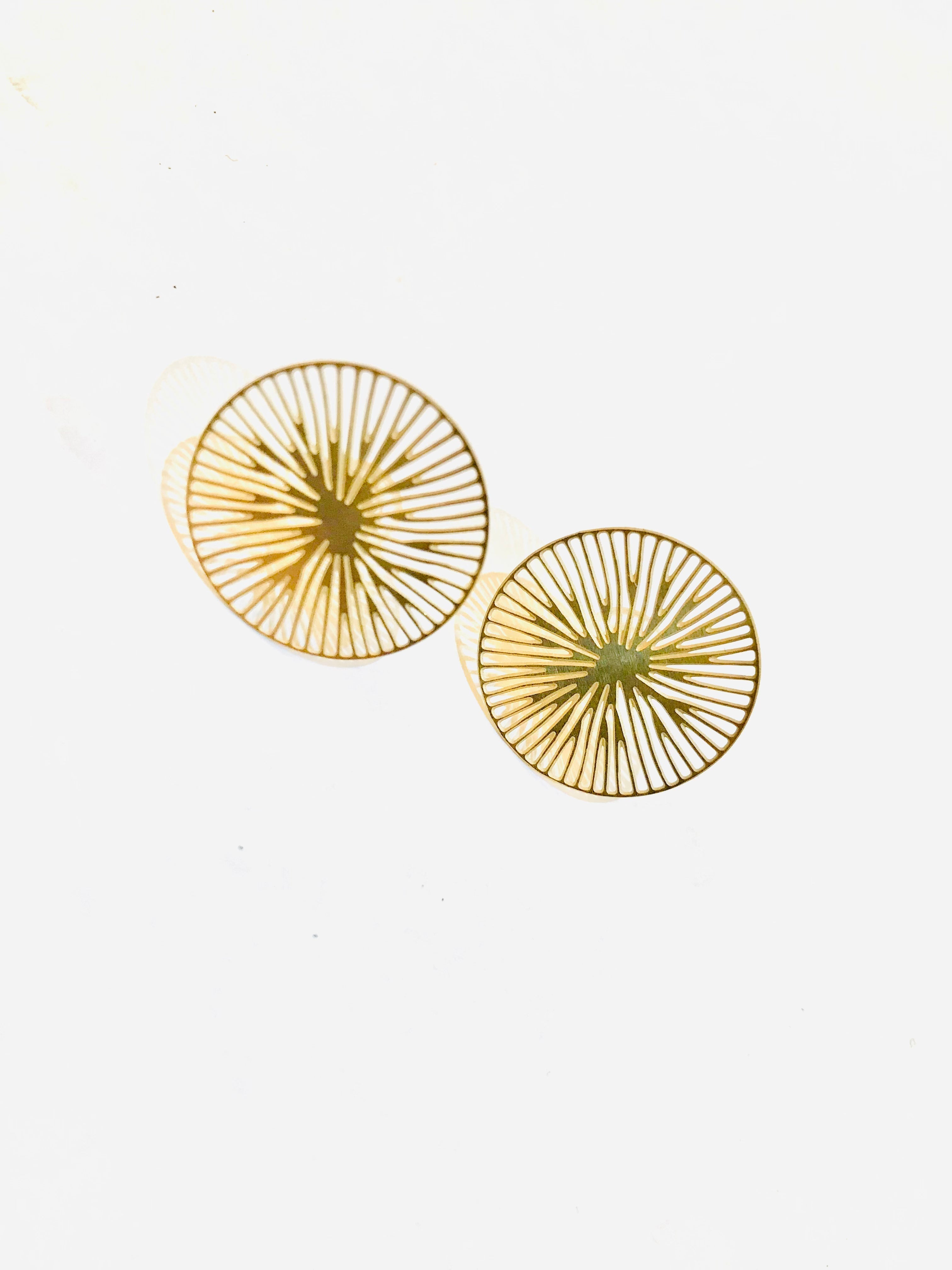 Mushroom Earrings Gold - The Nancy Smillie Shop - Art, Jewellery & Designer Gifts Glasgow