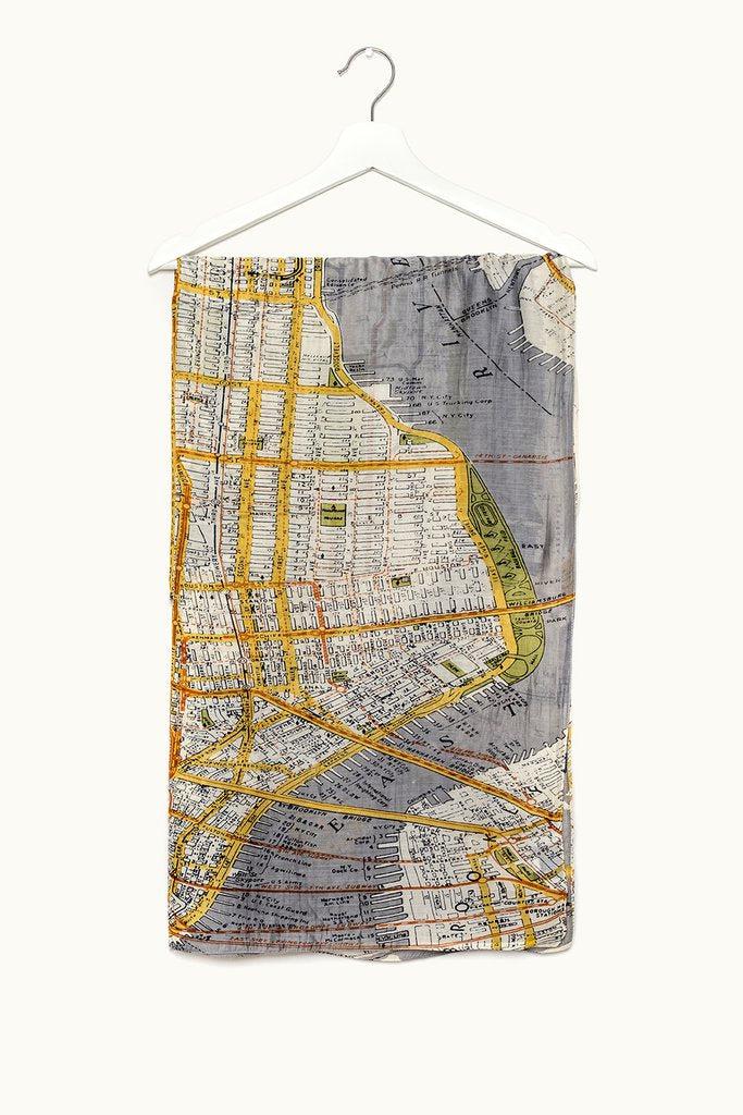 New York Map Scarf - The Nancy Smillie Shop - Art, Jewellery & Designer Gifts Glasgow