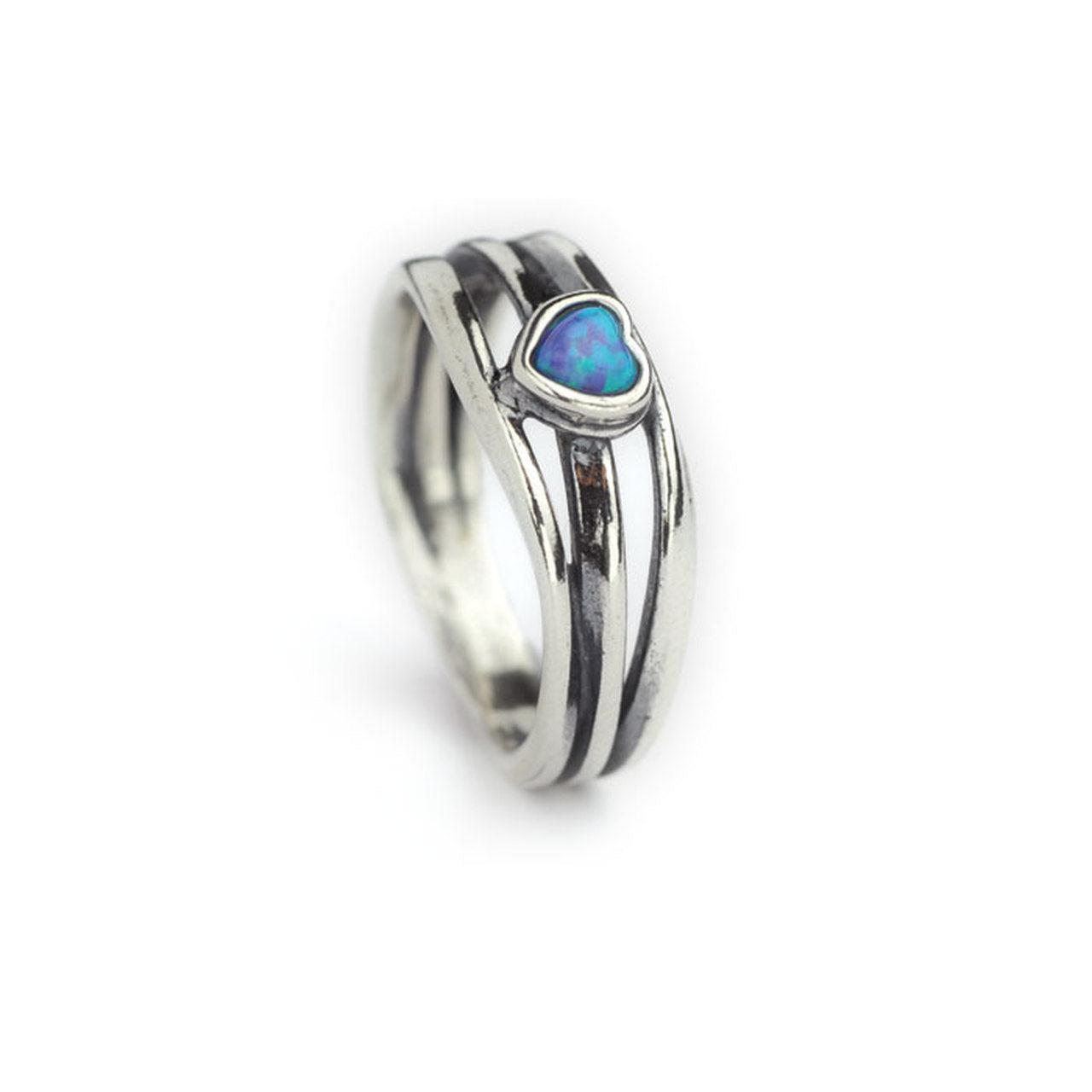 Opal Love Heart Ring - The Nancy Smillie Shop - Art, Jewellery & Designer Gifts Glasgow