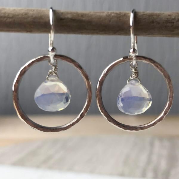 Opalite Hoop Earrings - The Nancy Smillie Shop - Art, Jewellery & Designer Gifts Glasgow