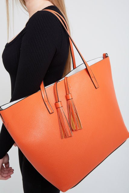 Orange & Beige Tote Bag - The Nancy Smillie Shop - Art, Jewellery & Designer Gifts Glasgow