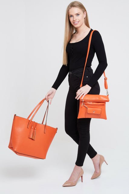 Orange & Beige Tote Bag - The Nancy Smillie Shop - Art, Jewellery & Designer Gifts Glasgow