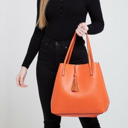 Orange & Beige Tote Bag - The Nancy Smillie Shop - Art, Jewellery & Designer Gifts Glasgow