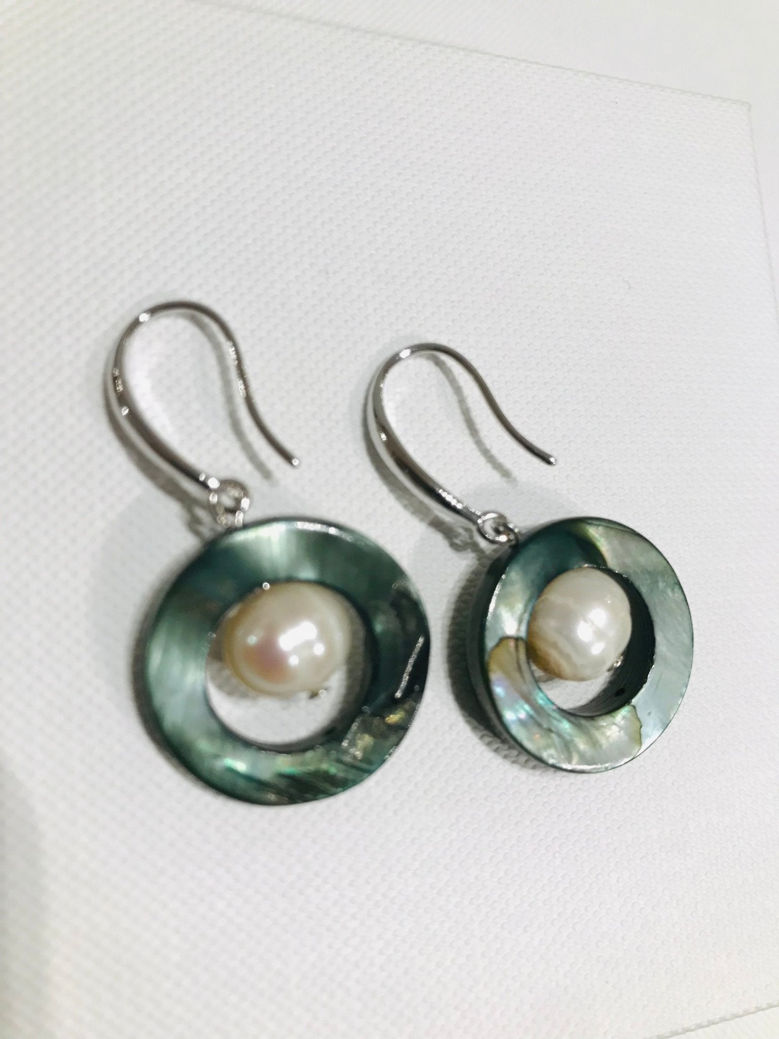 Pearl Shell Earrings Grey - The Nancy Smillie Shop - Art, Jewellery & Designer Gifts Glasgow