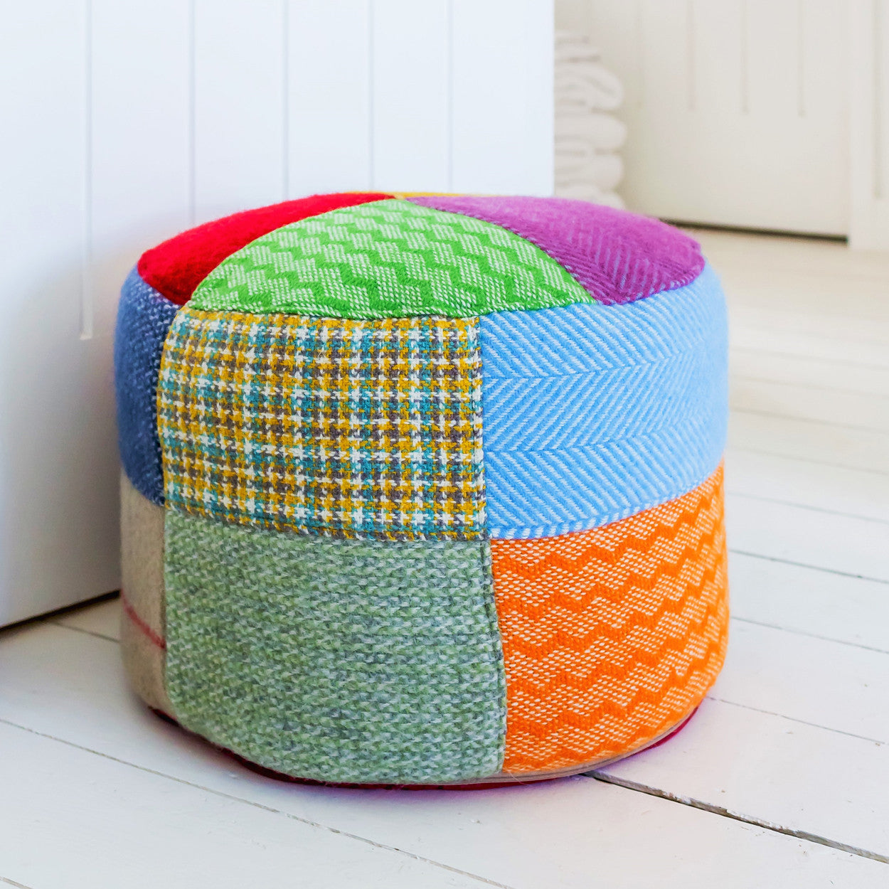 lifestyle patchwork pouf