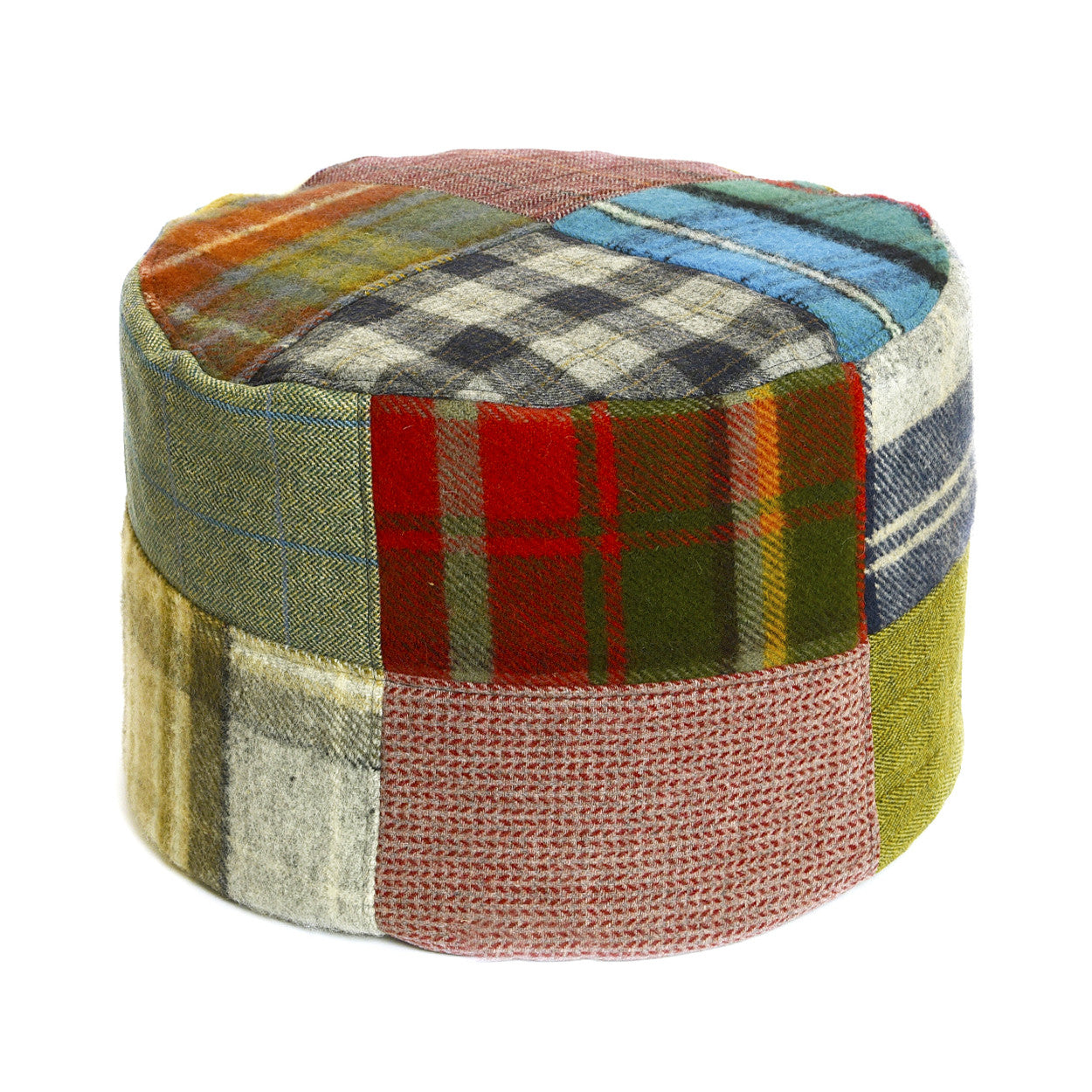 Tartan/Tweed patchwork Pouf