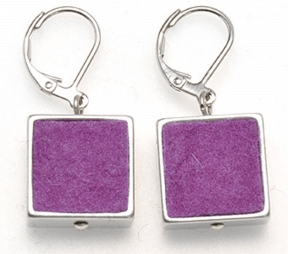 Purple Square Felt Earrings - The Nancy Smillie Shop - Art, Jewellery & Designer Gifts Glasgow