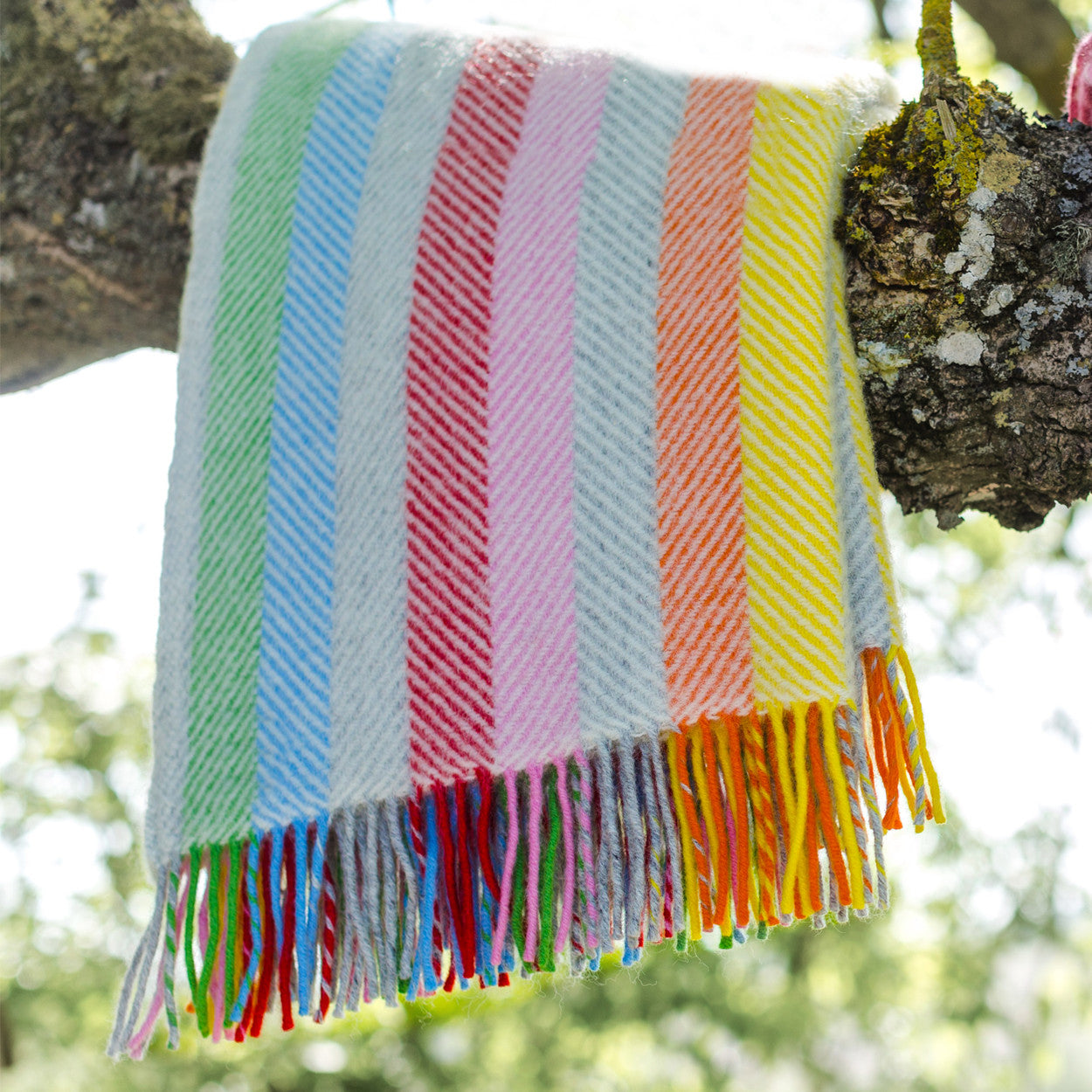 Rainbow Stripe Wool Throw - The Nancy Smillie Shop - Art, Jewellery & Designer Gifts Glasgow