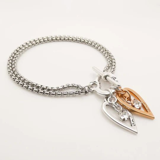 Rose Heart Double Chain Bracelet - The Nancy Smillie Shop - Art, Jewellery & Designer Gifts Glasgow