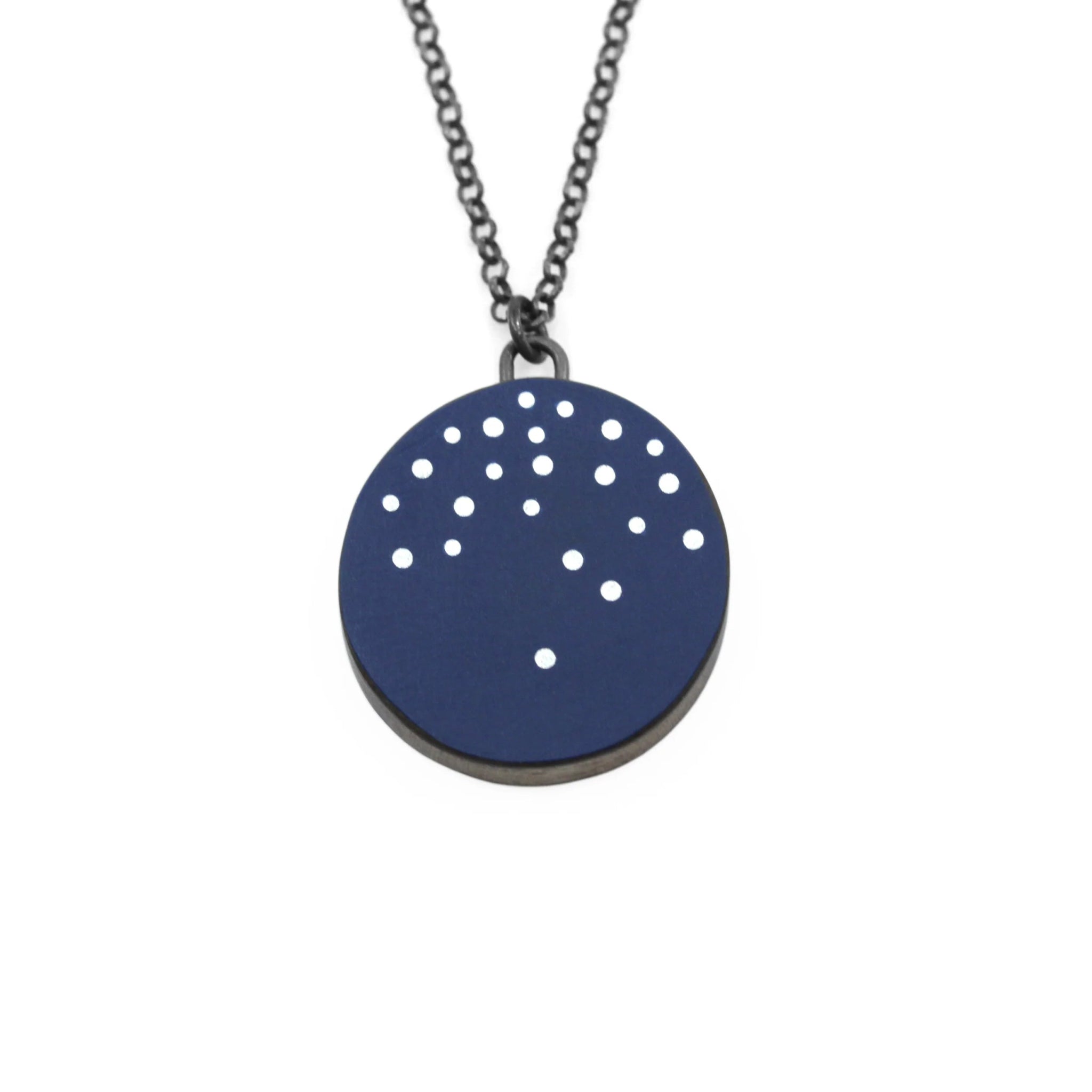 Round Inlaid Dot Pendant Navy - The Nancy Smillie Shop - Art, Jewellery & Designer Gifts Glasgow