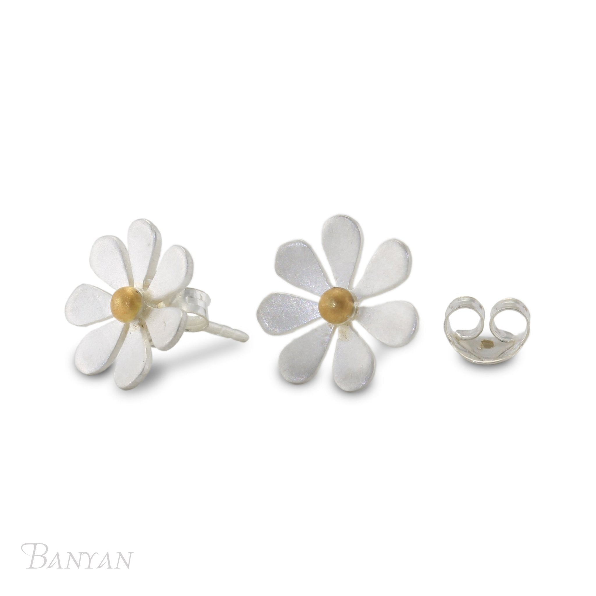 Satin Flower Studs - The Nancy Smillie Shop - Art, Jewellery & Designer Gifts Glasgow