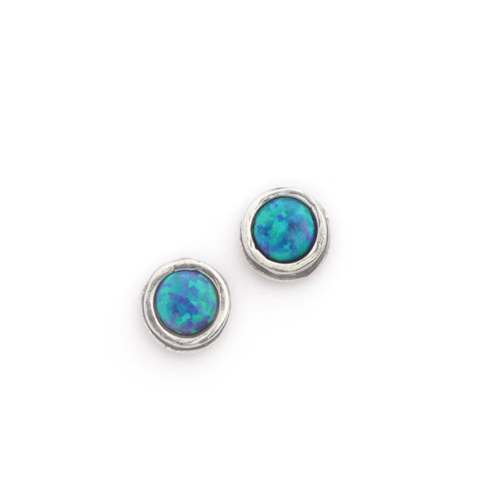 Silver Dot Opal Earrings - The Nancy Smillie Shop - Art, Jewellery & Designer Gifts Glasgow