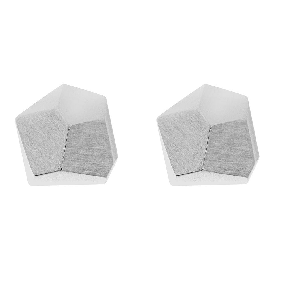 Silver Geometric Clip-On Earrings - The Nancy Smillie Shop - Art, Jewellery & Designer Gifts Glasgow