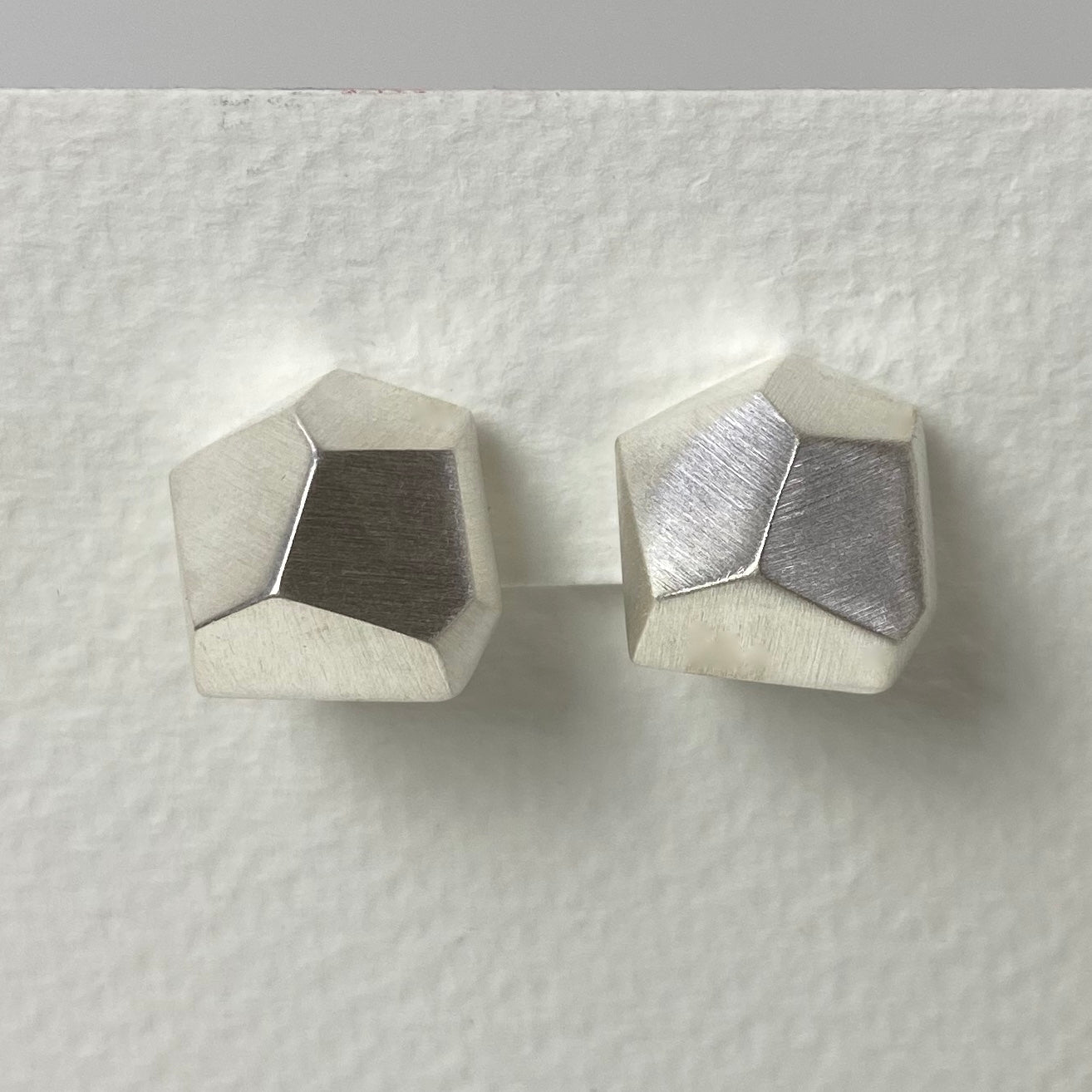 Silver Geometric Clip-On Earrings - The Nancy Smillie Shop - Art, Jewellery & Designer Gifts Glasgow