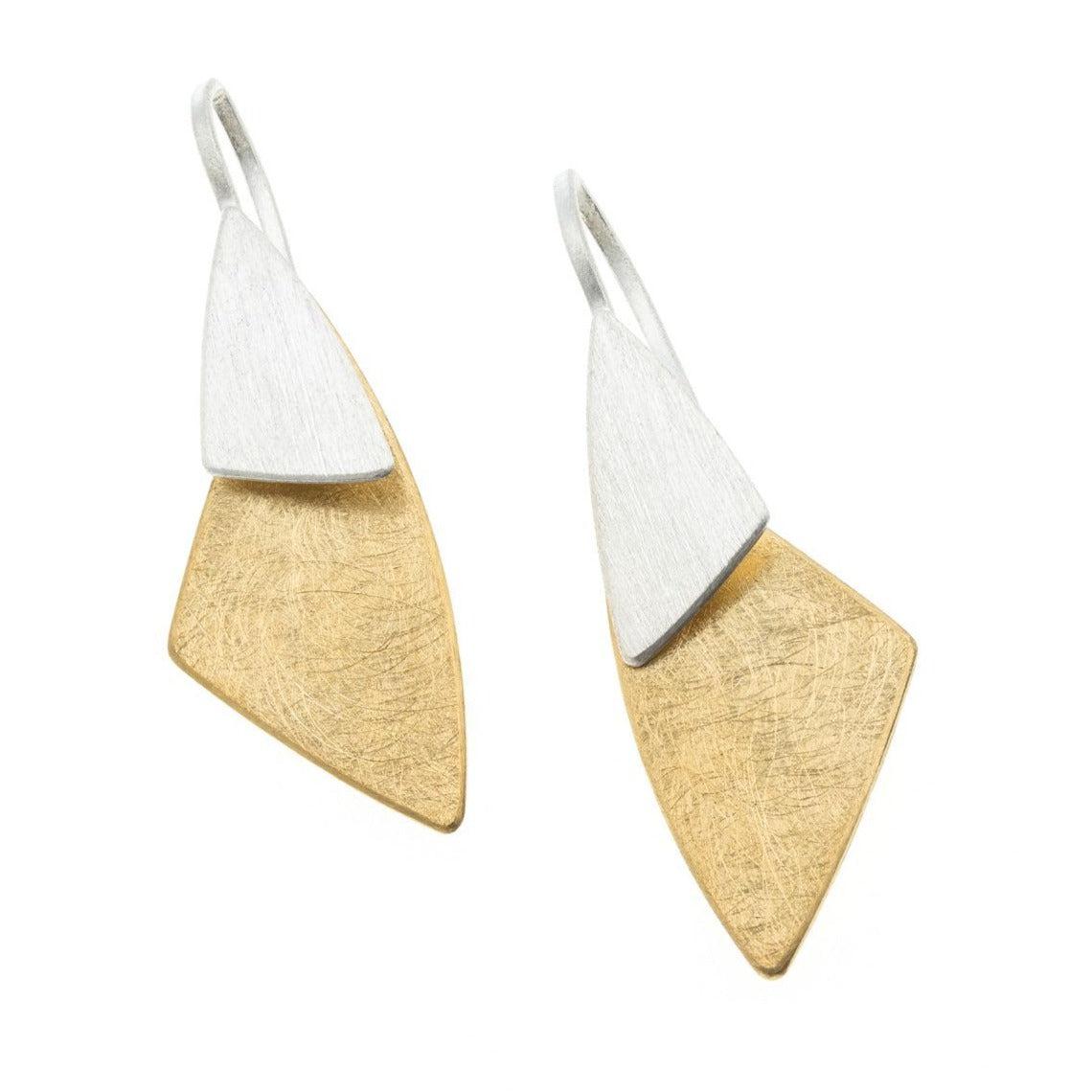 Silver & Gold Geometric Earrings - The Nancy Smillie Shop - Art, Jewellery & Designer Gifts Glasgow