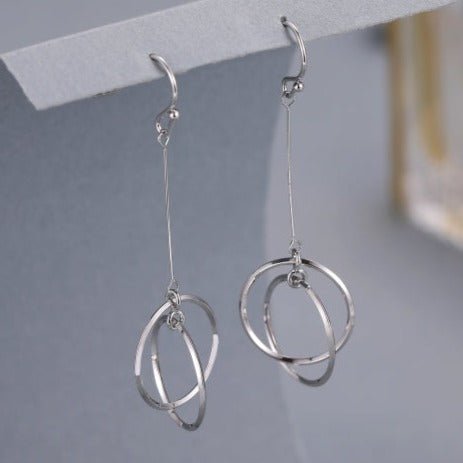 Silver Hoop Drop Earrings - The Nancy Smillie Shop - Art, Jewellery & Designer Gifts Glasgow