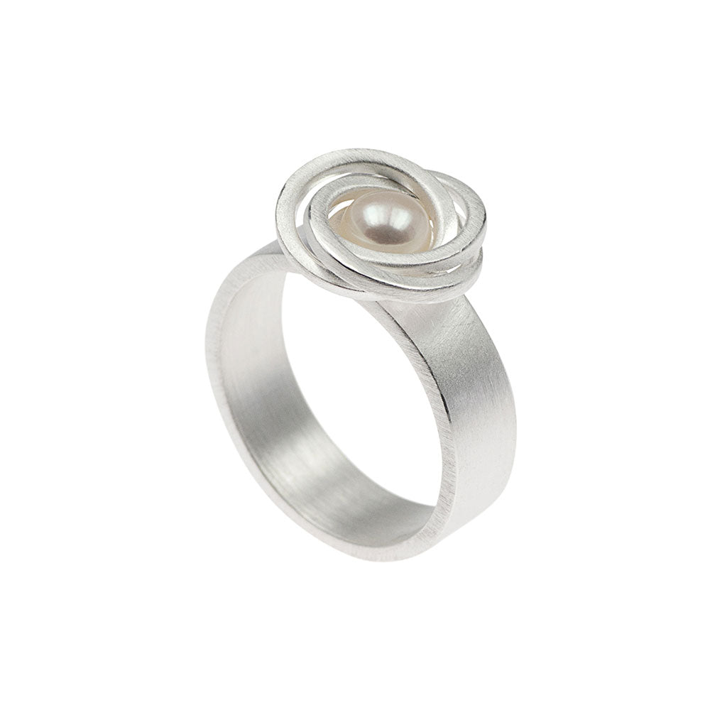 Ring Silver with Freshwater Pearl | The Nancy Smillie Shop - Art, Jewellery & Designer Gifts Glasgow Scotland